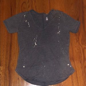 Grey Me to We T Shirt with Paint Splatter Details